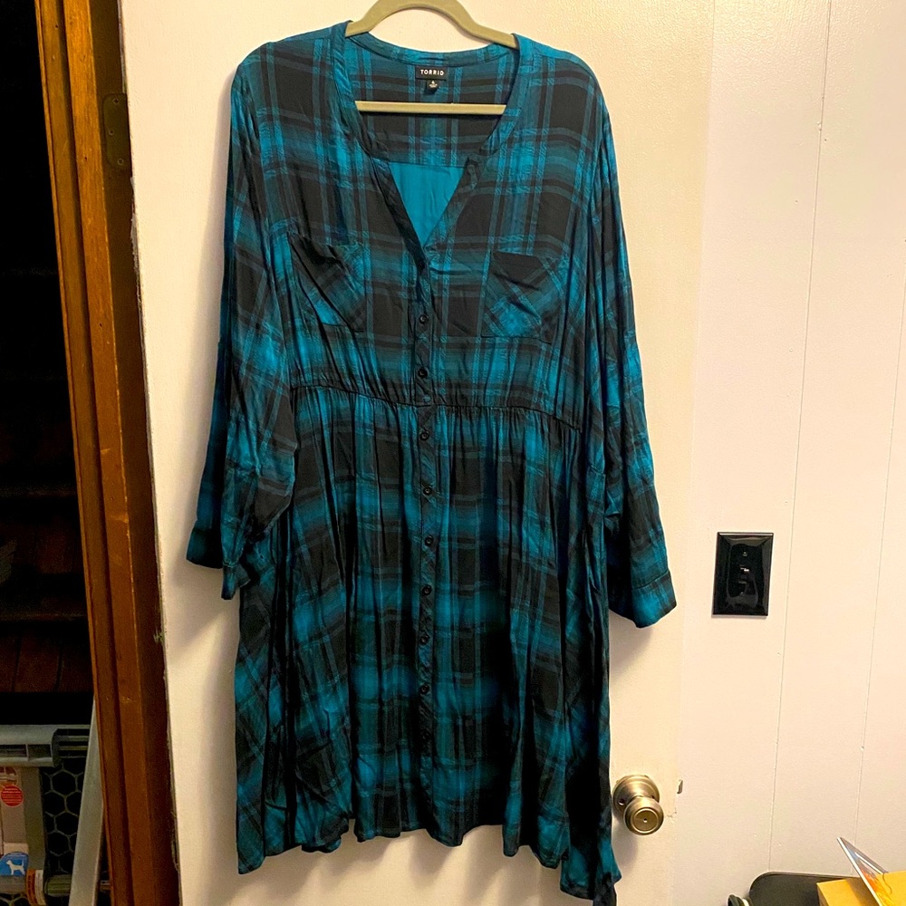 Dark blue plaid dress